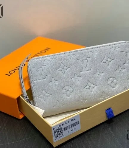 Louis Vuitton 1:1 Mirror Replica Zippy Wallet Monogram Empreinte Brume Gray 19.5CM/7.7IN Louis Vuitton Replica Wallets