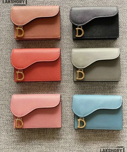 Dior 1:1 Mirror Replica Grained Calfskin Saddle Card Holder 10.5CM/4.1IN Christian Dior Replica Wallets