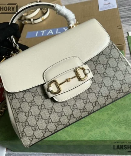 Gucci 1:1 Mirror Replica Horsebit 1955 Medium GG Top Handle 29CM/11.4IN Gucci Replica Horsebit Bags