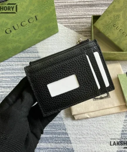 Gucci 1:1 Mirror Replica GG Marmont Logo Card Case Wallet 8CM/3.1IN Gucci Replica Wallets