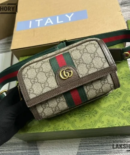 Gucci 1:1 Mirror Replica Ophidia Mini GG Supreme Messenger Bag 20CM/7.9IN Gucci Replica Ophidia Bags