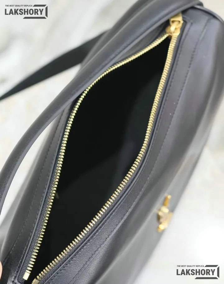 YSL 1:1 Mirror Replica Camera Supple Shoulder Bag Black 28CM/11IN Replica Hobo Bags YSL 1:1 Mirror Replica Camera Supple Shoulder Bag Black 28CM/11IN Replica Hobo Bags