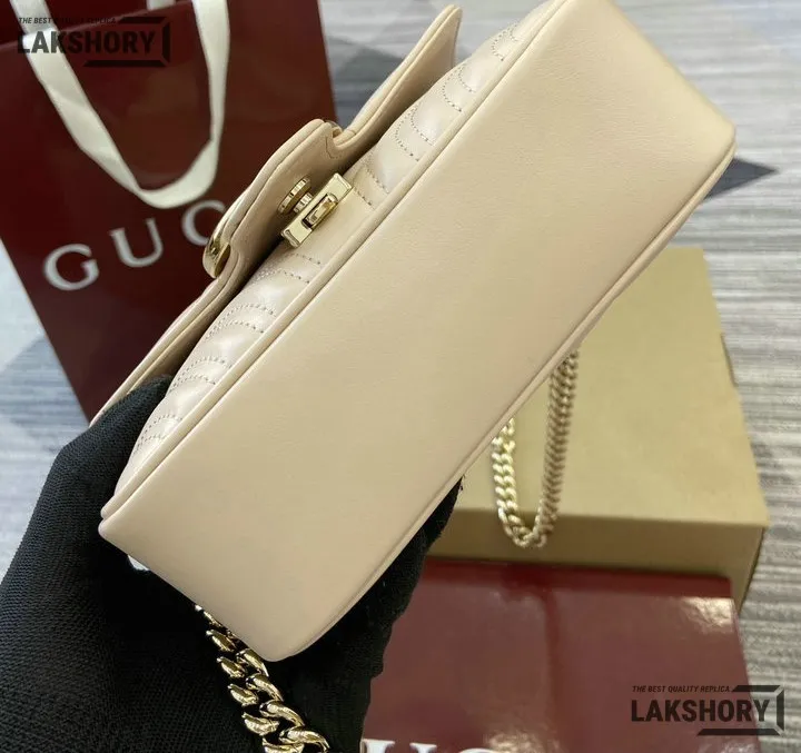 Gucci 1:1 Mirror Replica GG Marmont White Mini Top Handle 17CM/6.7IN Gucci Replica Marmont Bags Gucci 1:1 Mirror Replica GG Marmont White Mini Top Handle 17CM/6.7IN Gucci Replica Marmont Bags
