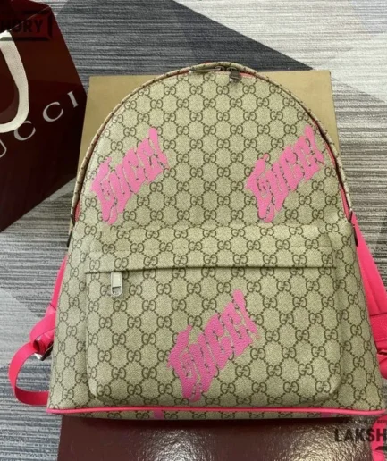 Gucci 1:1 Mirror Replica Soft Leather Medium Backpack With Print 41CM/16.1IN Gucci Replica Backpacks