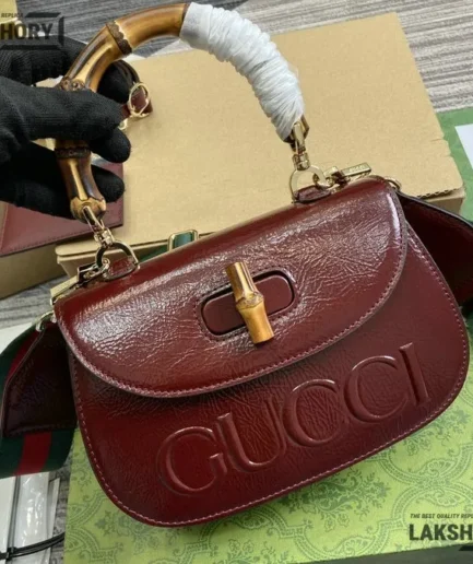 Gucci 1:1 Mirror Replica Bamboo 1947 Mini Top Handle Bag 21CM/8.3IN Gucci Replica Bamboo Bags