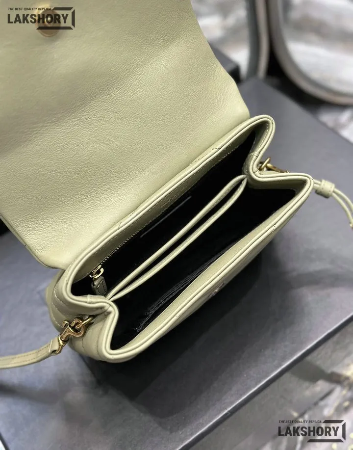YSL 1:1 Mirror Replica Matelasse Toy Loulou Bag Light Sage 20CM/7.9IN Replica Crossbody Bags YSL 1:1 Mirror Replica Matelasse Toy Loulou Bag Light Sage 20CM/7.9IN Replica Crossbody Bags