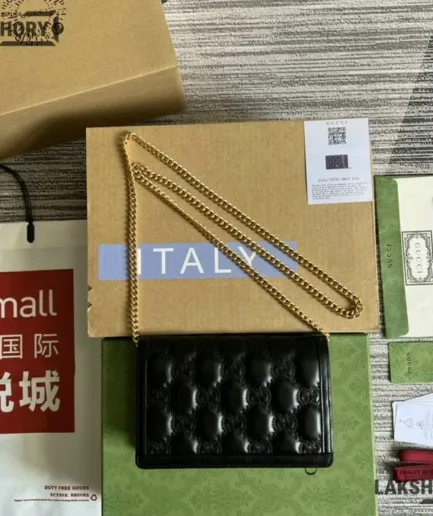 Gucci 1:1 Mirror Replica GG Matelasse Wallet On Chain 20CM/7.9IN Gucci Replica Marmont Bags