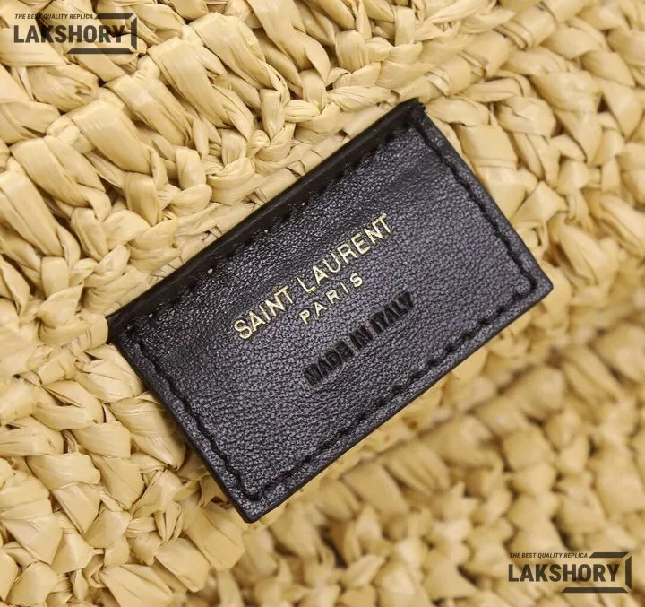 YSL 1:1 Mirror Replica Rive Gauche Supple Raffia Tote Bag Natural 38CM/15IN Replica Tote Bags YSL 1:1 Mirror Replica Rive Gauche Supple Raffia Tote Bag Natural 38CM/15IN Replica Tote Bags