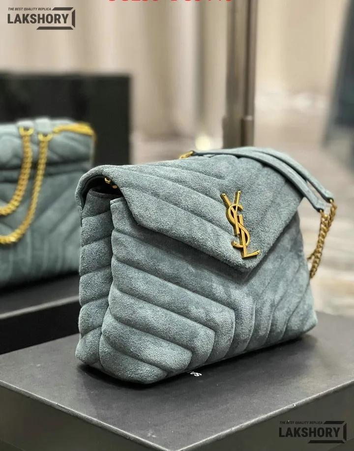 YSL 1:1 Mirror Replica Suede Calfskin Small Loulou Chain Satchel 24CM/9.4IN Replica Crossbody Bags YSL 1:1 Mirror Replica Suede Calfskin Small Loulou Chain Satchel 24CM/9.4IN Replica Crossbody Bags