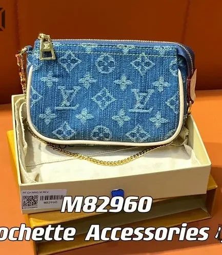 Louis Vuitton 1:1 Mirror Replica LV Mini Pochette Accessories Denim Blue 15.5CM/6.1IN Louis Vuitton Replica Wallets Louis Vuitton 1:1 Mirror Replica LV Mini Pochette Accessories Denim Blue 15.5CM/6.1IN Louis Vuitton Replica Wallets