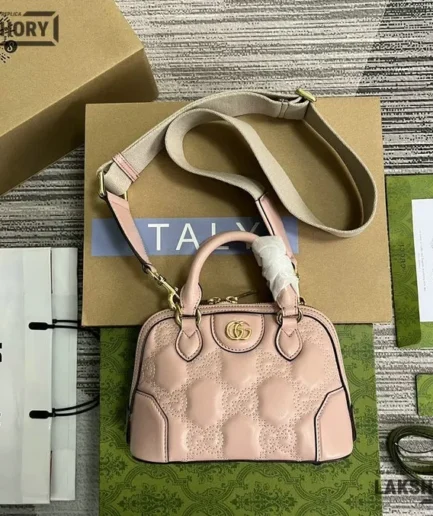 Gucci 1:1 Mirror Replica Calfskin GG Matelasse Mini Boston Bag 19CM/7.5IN Gucci Replica Marmont Bags