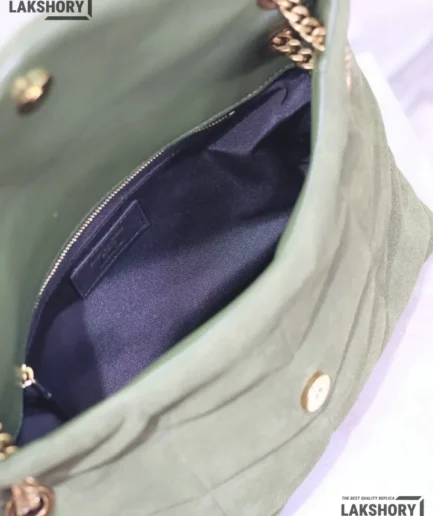 YSL 1:1 Mirror Replica Suede Toy Loulou Puffer Shoulder Bag 29CM/11.4IN Replica Crossbody Bags