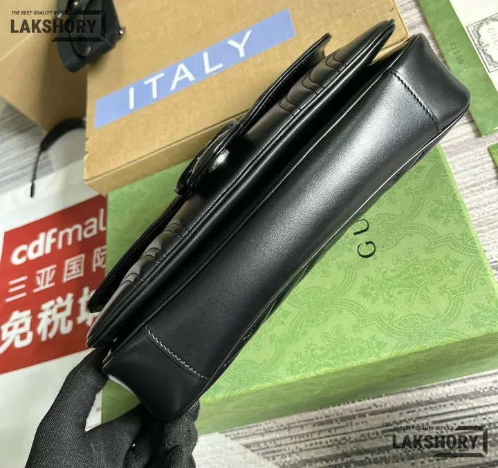 Gucci 1:1 Mirror Replica Matelasse GG Marmont 2.0 Monochrome Bag 26.5CM/10.4IN Gucci Replica Marmont Bags Gucci 1:1 Mirror Replica Matelasse GG Marmont 2.0 Monochrome Bag 26.5CM/10.4IN Gucci Replica Marmont Bags