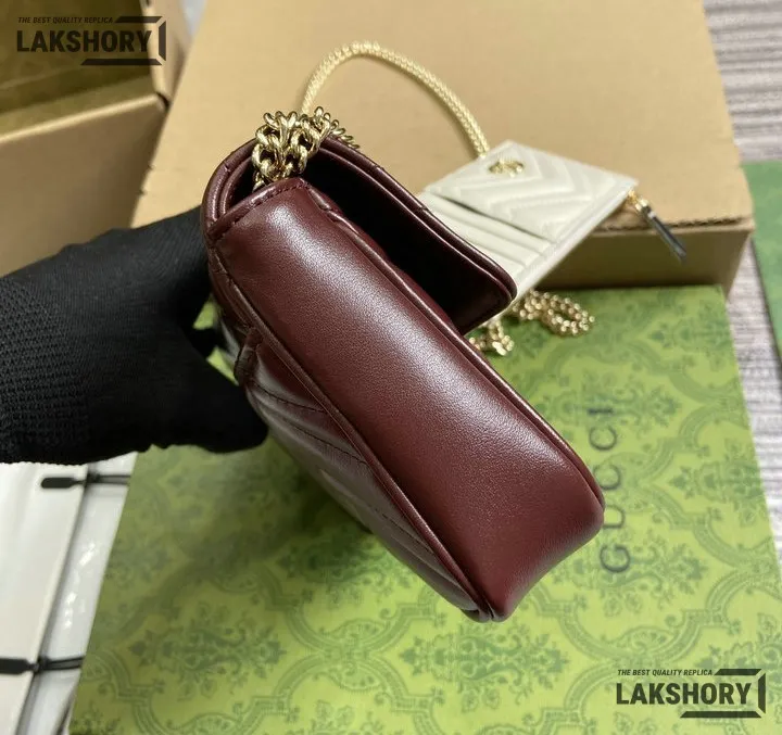 Gucci 1:1 Mirror Replica Marmont Small Burgundy Shoulder Bag 21CM/8.3IN Gucci Replica Marmont Bags Gucci 1:1 Mirror Replica Marmont Small Burgundy Shoulder Bag 21CM/8.3IN Gucci Replica Marmont Bags