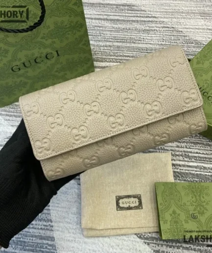 Gucci 1:1 Mirror Replica GG Emblem Continental Wallet 19CM/7.5IN Gucci Replica Wallets