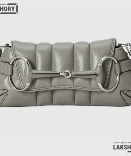 Gucci 1:1 Mirror Replica Chain Horsebit Nappa Vertical Maxi 27CM/10.6IN Gucci Replica Horsebit Bags