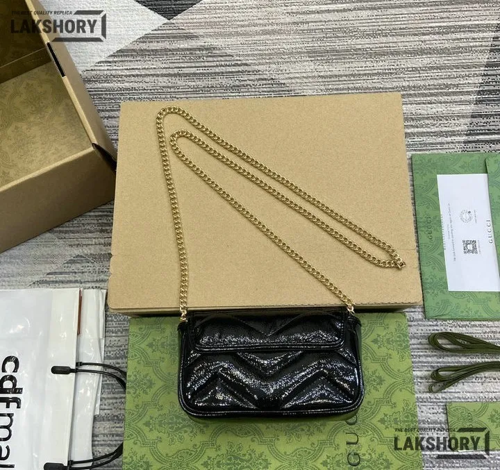 Gucci 1:1 Mirror Replica Lambskin Matelasse Super Mini GG Marmont 16.5CM/6.5IN Gucci Replica Marmont Bags Gucci 1:1 Mirror Replica Lambskin Matelasse Super Mini GG Marmont 16.5CM/6.5IN Gucci Replica Marmont Bags