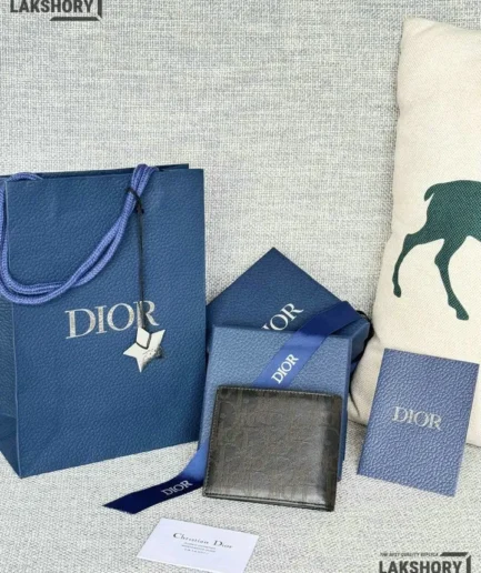 Dior 1:1 Mirror Replica Calfskin Perforated Oblique Bi-Fold Do Galaxy Wallet 11.5CM/4.5IN Christian Dior Replica Wallets