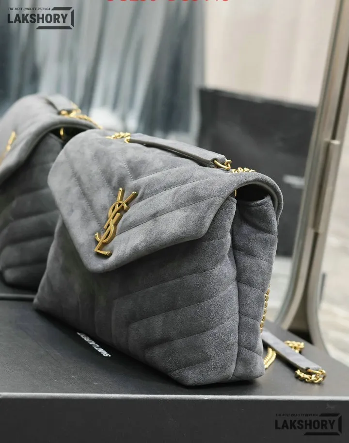 YSL 1:1 Mirror Replica Suede Calfskin Small Loulou Chain Satchel 24CM/9.4IN Replica Crossbody Bags YSL 1:1 Mirror Replica Suede Calfskin Small Loulou Chain Satchel 24CM/9.4IN Replica Crossbody Bags