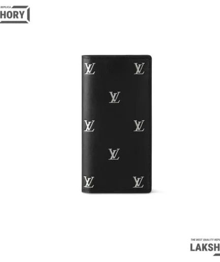 Louis Vuitton 1:1 Mirror Replica Blason Portefeuille Brazza Long Wallet Black 19CM/7.5IN Louis Vuitton Replica Wallets