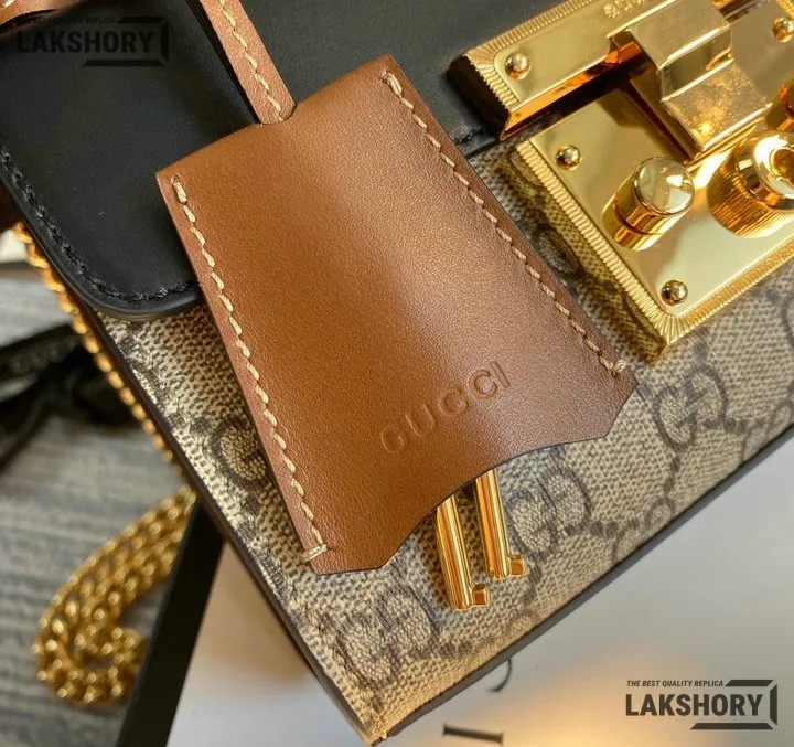 Gucci 1:1 Mirror Replica GG Supreme Small Padlock Shoulder Bag 20CM/7.9IN Gucci Replica Padlock Bags Gucci 1:1 Mirror Replica GG Supreme Small Padlock Shoulder Bag 20CM/7.9IN Gucci Replica Padlock Bags