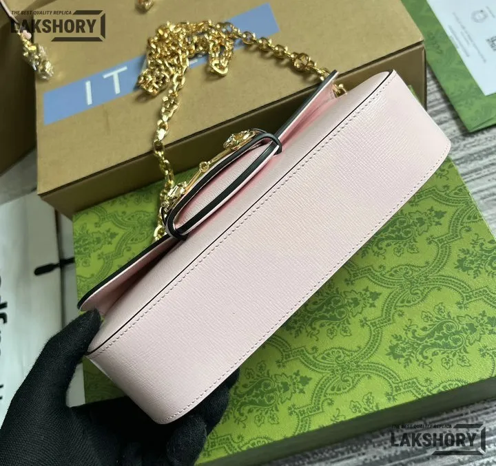 Gucci 1:1 Mirror Replica Horsebit 1955 Small Chain Pink Shoulder Bag 24CM/9.4IN Gucci Replica Horsebit Bags Gucci 1:1 Mirror Replica Horsebit 1955 Small Chain Pink Shoulder Bag 24CM/9.4IN Gucci Replica Horsebit Bags