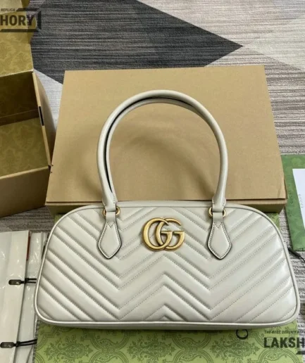 Gucci 1:1 Mirror Replica Medium GG Marmont Top Handle Bag 35.5CM/14IN Gucci Replica Marmont Bags