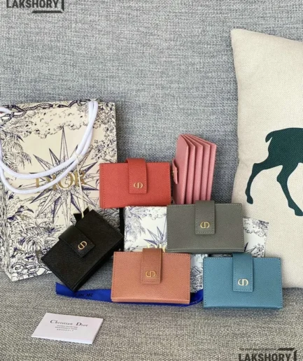 Dior 1:1 Mirror Replica Grained Calfskin 30 Montaigne Gusseted Card Holder 11CM/4.3IN Christian Dior Replica Wallets