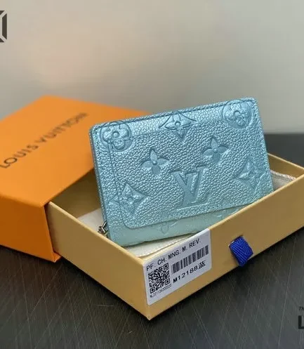 Louis Vuitton 1:1 Mirror Replica Clea Wallet Monogram LV Ski Azur Frost 11CM/4.3IN Louis Vuitton Replica Wallets