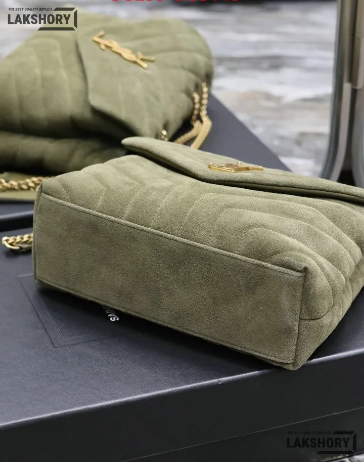 YSL 1:1 Mirror Replica Suede Calfskin Small Loulou Chain Satchel 24CM/9.4IN Replica Crossbody Bags YSL 1:1 Mirror Replica Suede Calfskin Small Loulou Chain Satchel 24CM/9.4IN Replica Crossbody Bags