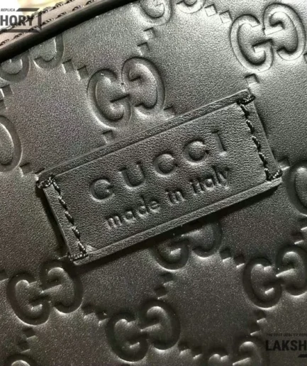 Gucci 1:1 Mirror Replica Guccissima Signature Small Day Backpack Black 29CM/11.4IN Gucci Replica Backpacks