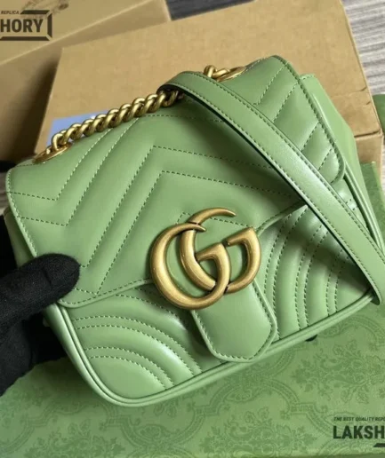 Gucci 1:1 Mirror Replica Calfskin Square Matelasse Mini GG Marmont 18CM/7.1IN Gucci Replica Marmont Bags