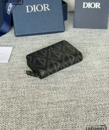 Dior 1:1 Mirror Replica Coated Canvas Calfskin Card Holder 7CM/2.8IN Christian Dior Replica Wallets