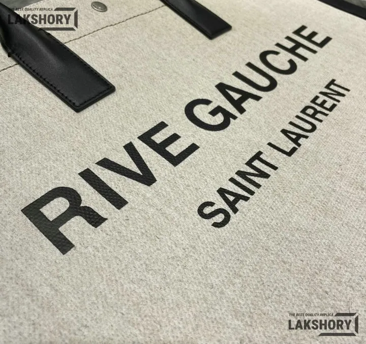 YSL 1:1 Mirror Replica Linen Calfskin Rive Gauche Tote Natural 48CM/18.9IN Replica Tote Bags YSL 1:1 Mirror Replica Linen Calfskin Rive Gauche Tote Natural 48CM/18.9IN Replica Tote Bags