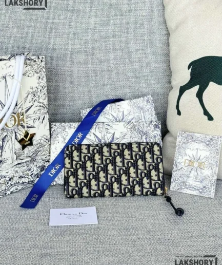 Dior 1:1 Mirror Replica Oblique 30 Montaigne Zip Around Wallet  19.5CM/7.7IN Christian Dior Replica Wallets