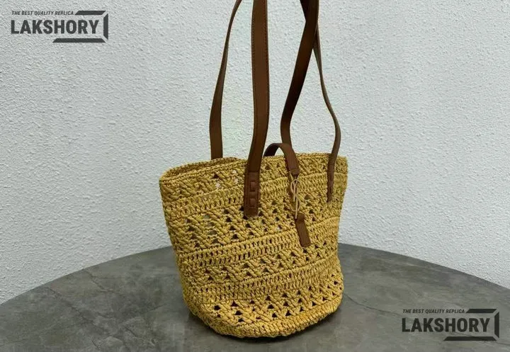 YSL 1:1 Mirror Replica Raffia Panier Monogram Shopper Bag 38CM/15IN Replica Tote Bags YSL 1:1 Mirror Replica Raffia Panier Monogram Shopper Bag 38CM/15IN Replica Tote Bags
