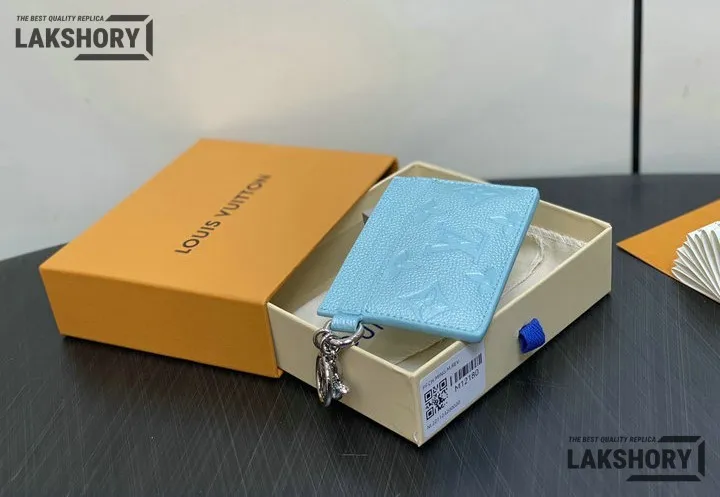 Louis Vuitton 1:1 Mirror Replica LV Charms Card Holder Pearly Lagoon Turquoise 7.5CM/3IN Louis Vuitton Replica Wallets Louis Vuitton 1:1 Mirror Replica LV Charms Card Holder Pearly Lagoon Turquoise 7.5CM/3IN Louis Vuitton Replica Wallets