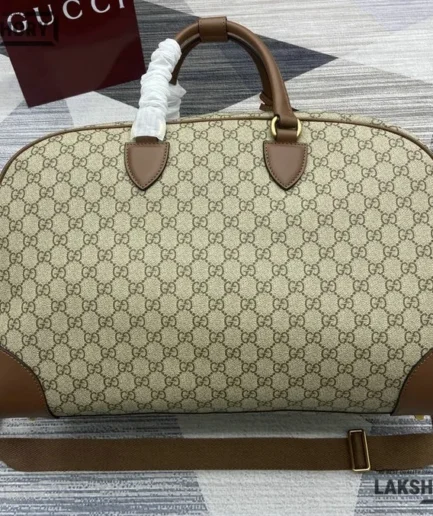 Gucci 1:1 Mirror Replica GG Supreme Emblem Medium Duffle Bag 47CM/18.5IN Gucci Replica Ophidia Bags