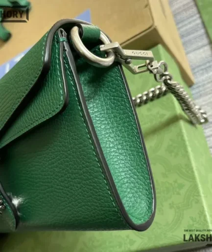 Gucci 1:1 Mirror Replica Medium Dionysus East-West Flap Green Bag 25CM/9.8IN Gucci Replica Dionysus Bags