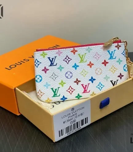 Louis Vuitton 1:1 Mirror Replica X Takashi Murakami Card Holder Multicolored 12CM/4.7IN Louis Vuitton Replica Wallets