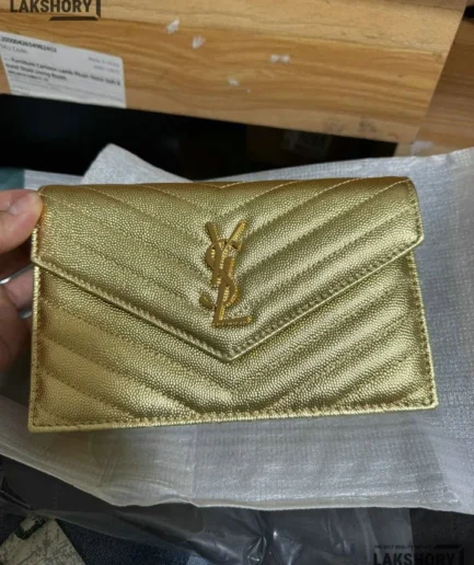 YSL 1:1 Mirror Replica Grain De Poudre Envelope Chain Wallet 19CM/7.5IN Replica Crossbody Bags