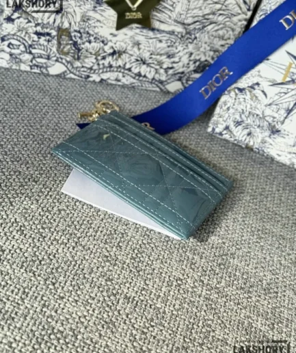 Dior 1:1 Mirror Replica Lady Dior Freesia Card Holder Christian Dior Replica Wallets