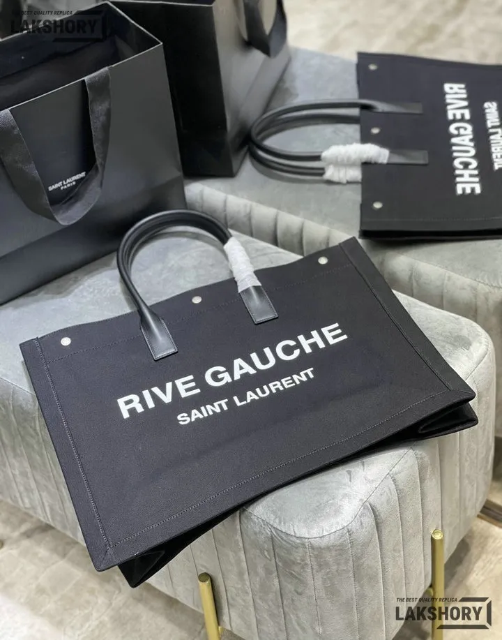 YSL 1:1 Mirror Replica Linen Calfskin Rive Gauche Tote Natural 48CM/18.9IN Replica Tote Bags YSL 1:1 Mirror Replica Linen Calfskin Rive Gauche Tote Natural 48CM/18.9IN Replica Tote Bags