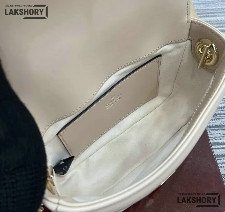 Gucci 1:1 Mirror Replica GG Marmont White Mini Top Handle 17CM/6.7IN Gucci Replica Marmont Bags Gucci 1:1 Mirror Replica GG Marmont White Mini Top Handle 17CM/6.7IN Gucci Replica Marmont Bags