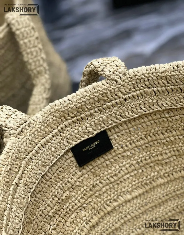 YSL 1:1 Mirror Replica Raffia Embroidered Rive Gauche Tote Bag 38CM/15IN Replica Tote Bags YSL 1:1 Mirror Replica Raffia Embroidered Rive Gauche Tote Bag 38CM/15IN Replica Tote Bags