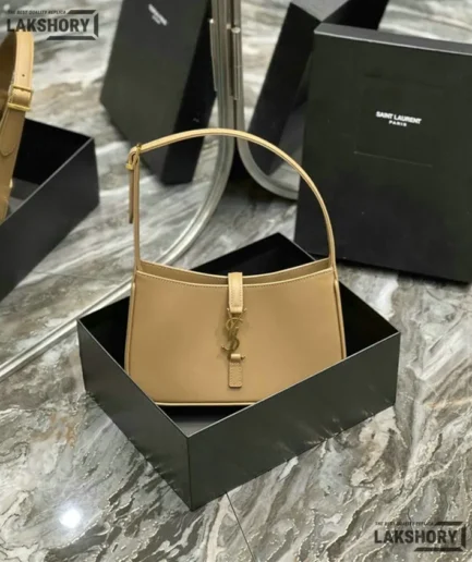 YSL 1:1 Mirror Replica Le 5 a 7 Patent Medium Hobo Bag 25CM/9.8IN Replica Hobo Bags