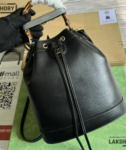 Gucci 1:1 Mirror Replica Diana Mini Cowhide Bucket Bag 38CM/15IN Gucci Replica Bamboo Bags