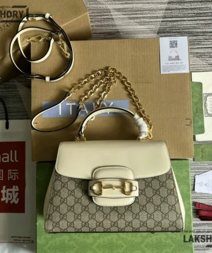 Gucci 1:1 Mirror Replica Horsebit 1955 Medium GG Top Handle 29CM/11.4IN Gucci Replica Horsebit Bags