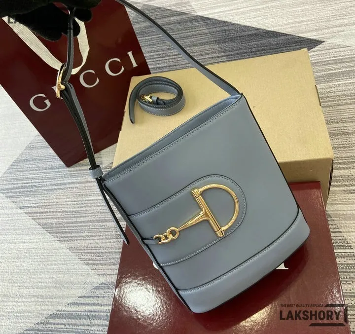 Gucci 1:1 Mirror Replica 73 Small Blue Taupe Bucket Bag 20CM/7.9IN Gucci Replica Horsebit Bags Gucci 1:1 Mirror Replica 73 Small Blue Taupe Bucket Bag 20CM/7.9IN Gucci Replica Horsebit Bags
