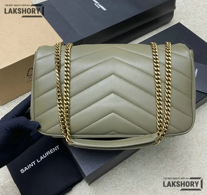 YSL 1:1 Mirror Replica Loulou Matelassé Shoulder Bag Light Sage Replica Crossbody Bags YSL 1:1 Mirror Replica Loulou Matelassé Shoulder Bag Light Sage Replica Crossbody Bags